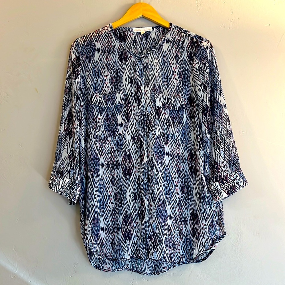 Creative Commune women’s 3/4-sleeve button down blouse, Size S